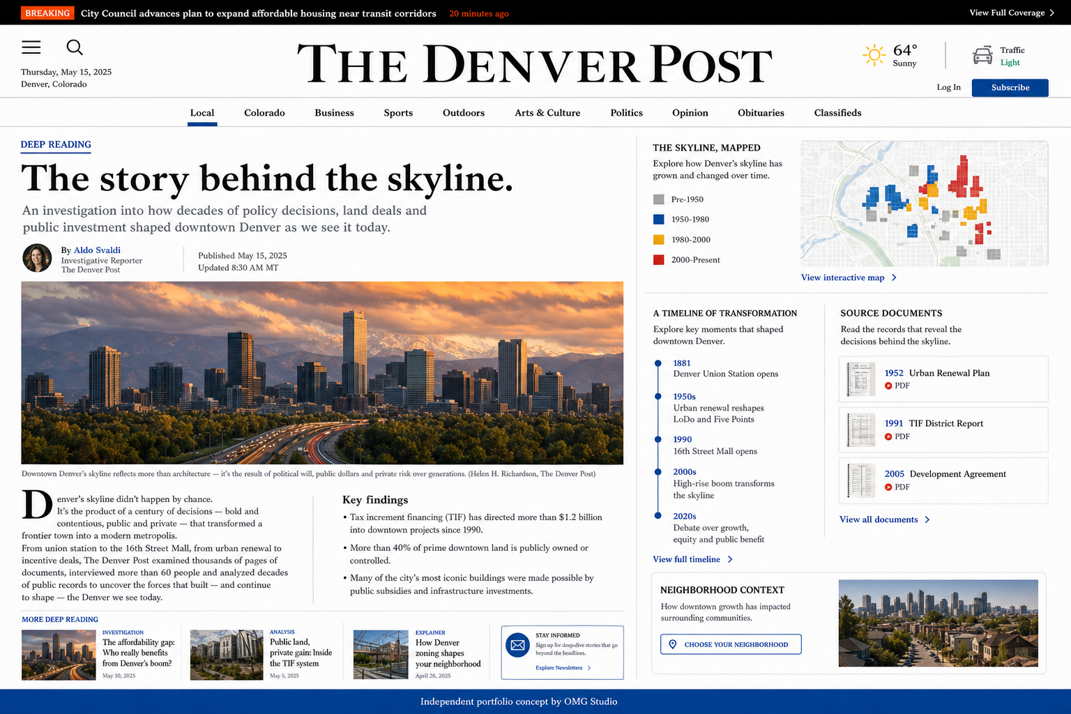 The Denver Post Deep read full-page design concept