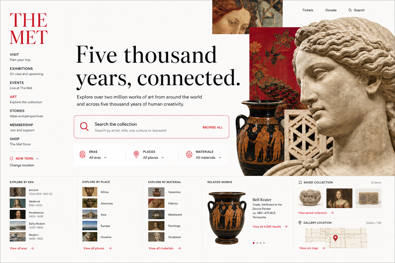 The Met Collection explorer full-page design concept