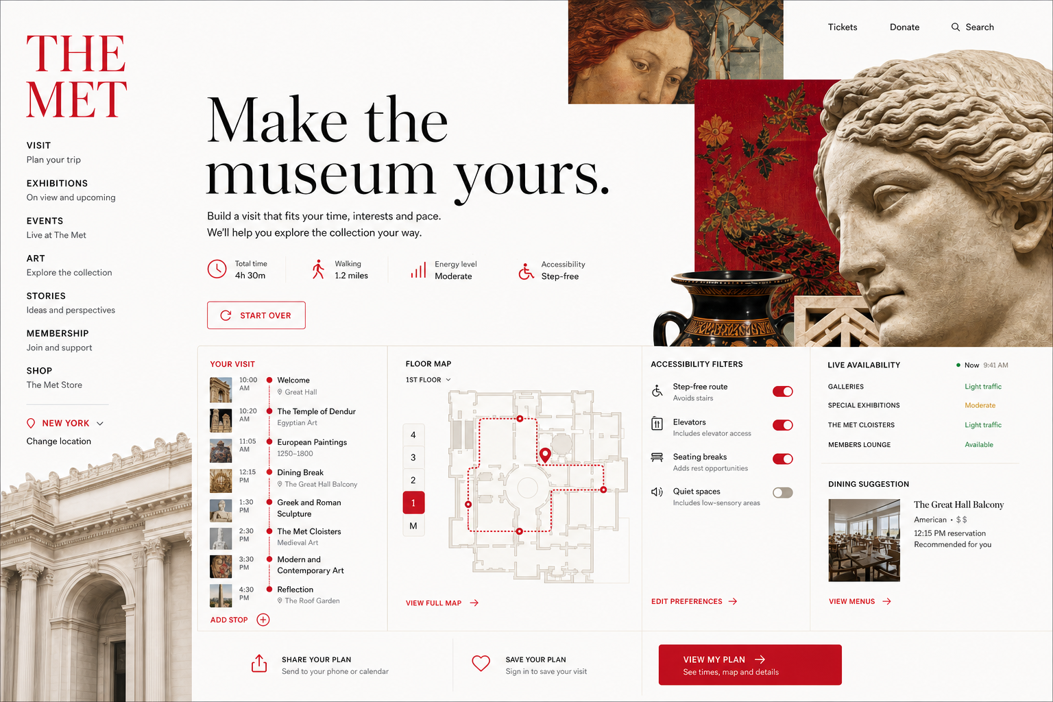 The Met Visit builder full-page design concept
