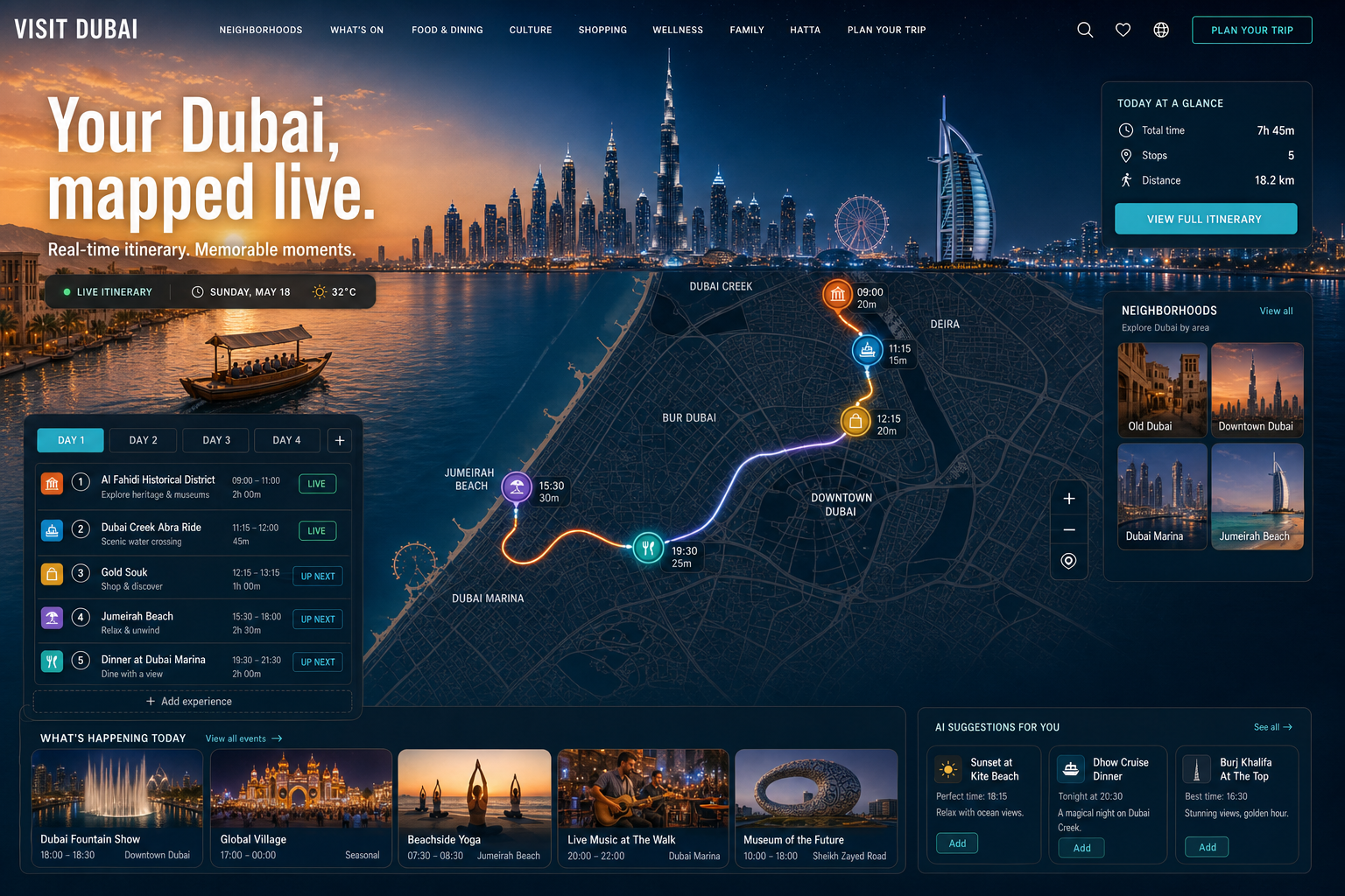 Visit Dubai City planner full-page design concept