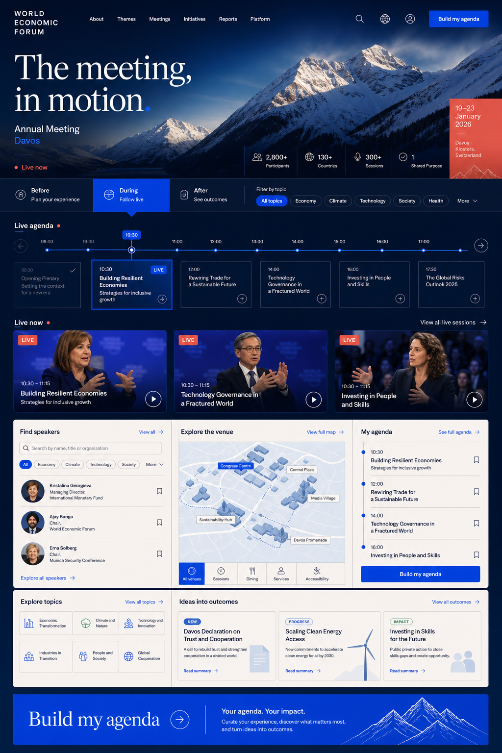 World Economic Forum Annual Meeting full-page design concept