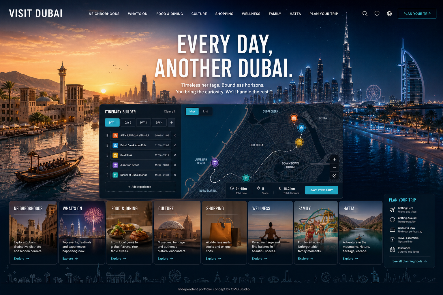 Visit Dubai homepage redesign concept
