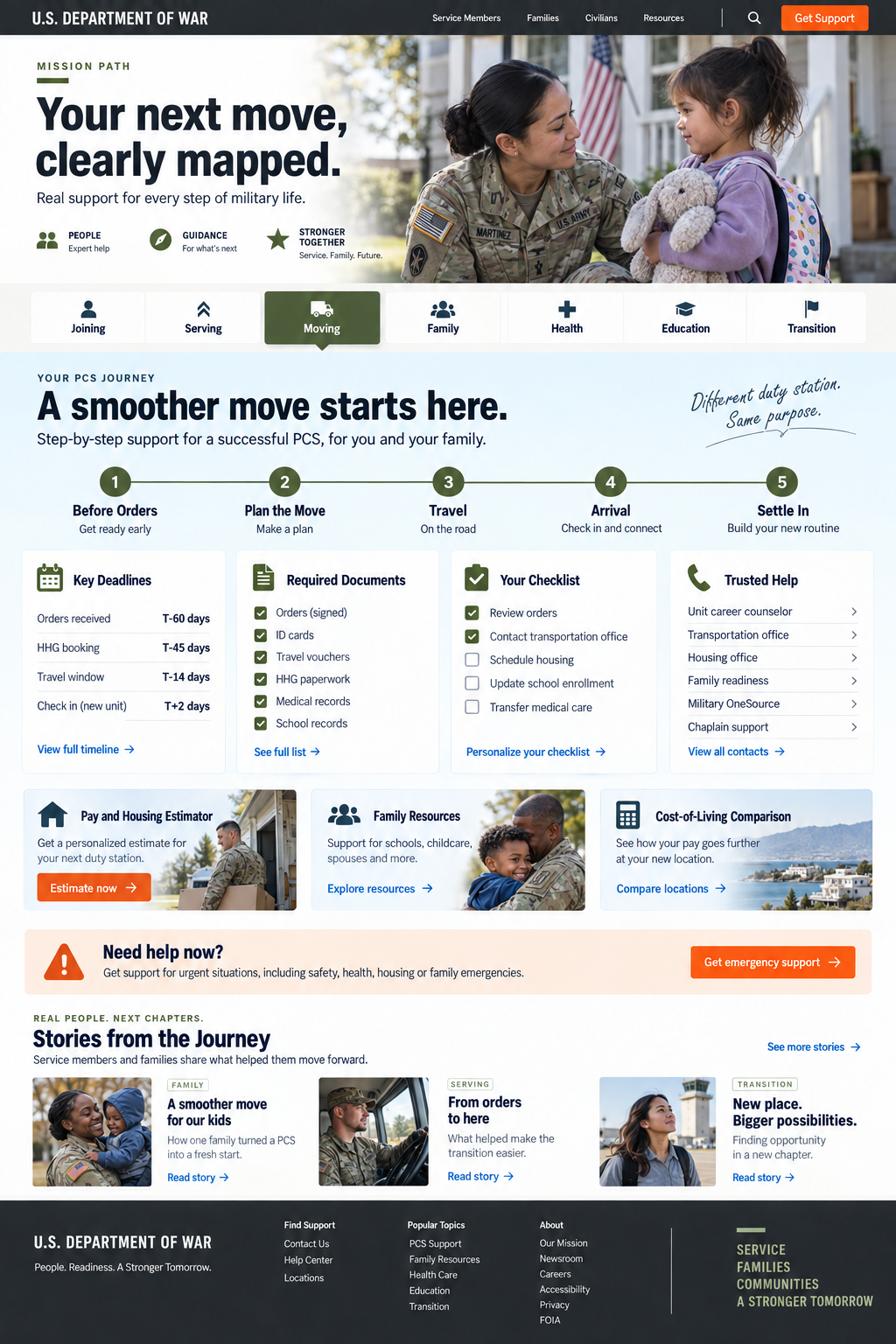 U.S. Department of War Mission Path full-page design