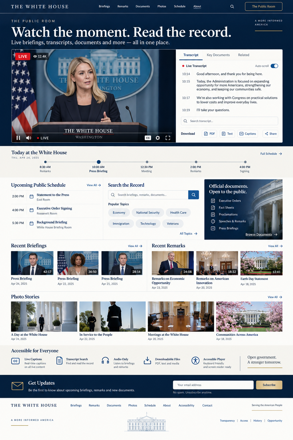 The White House The Public Room full-page design