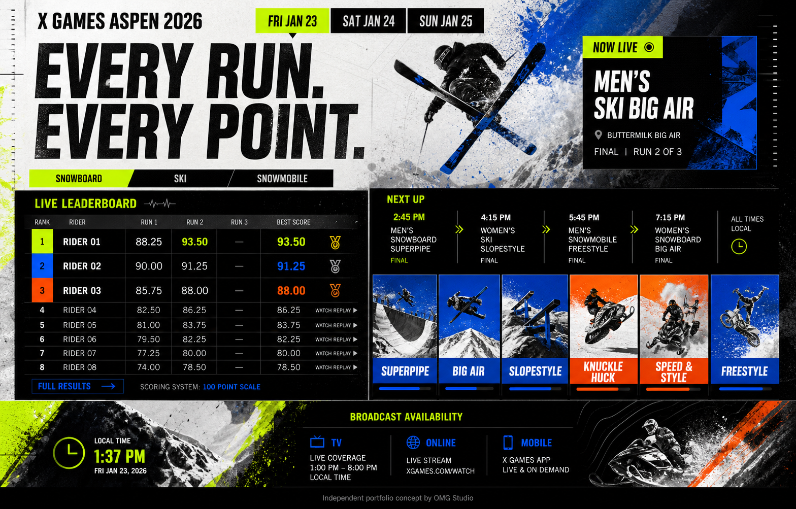 X Games Aspen 2026 schedule and live results concept