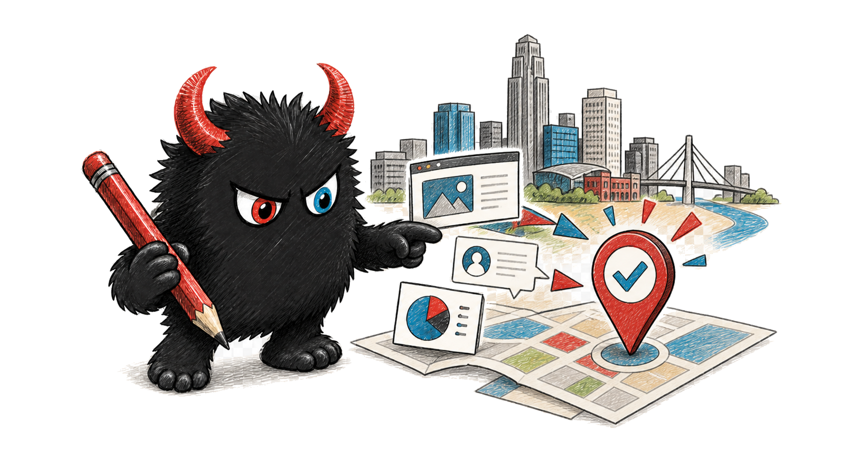 Original abstract artwork for Local SEO Is Becoming Answer Visibility