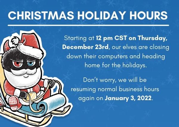 Christmas Holiday Hours 2021